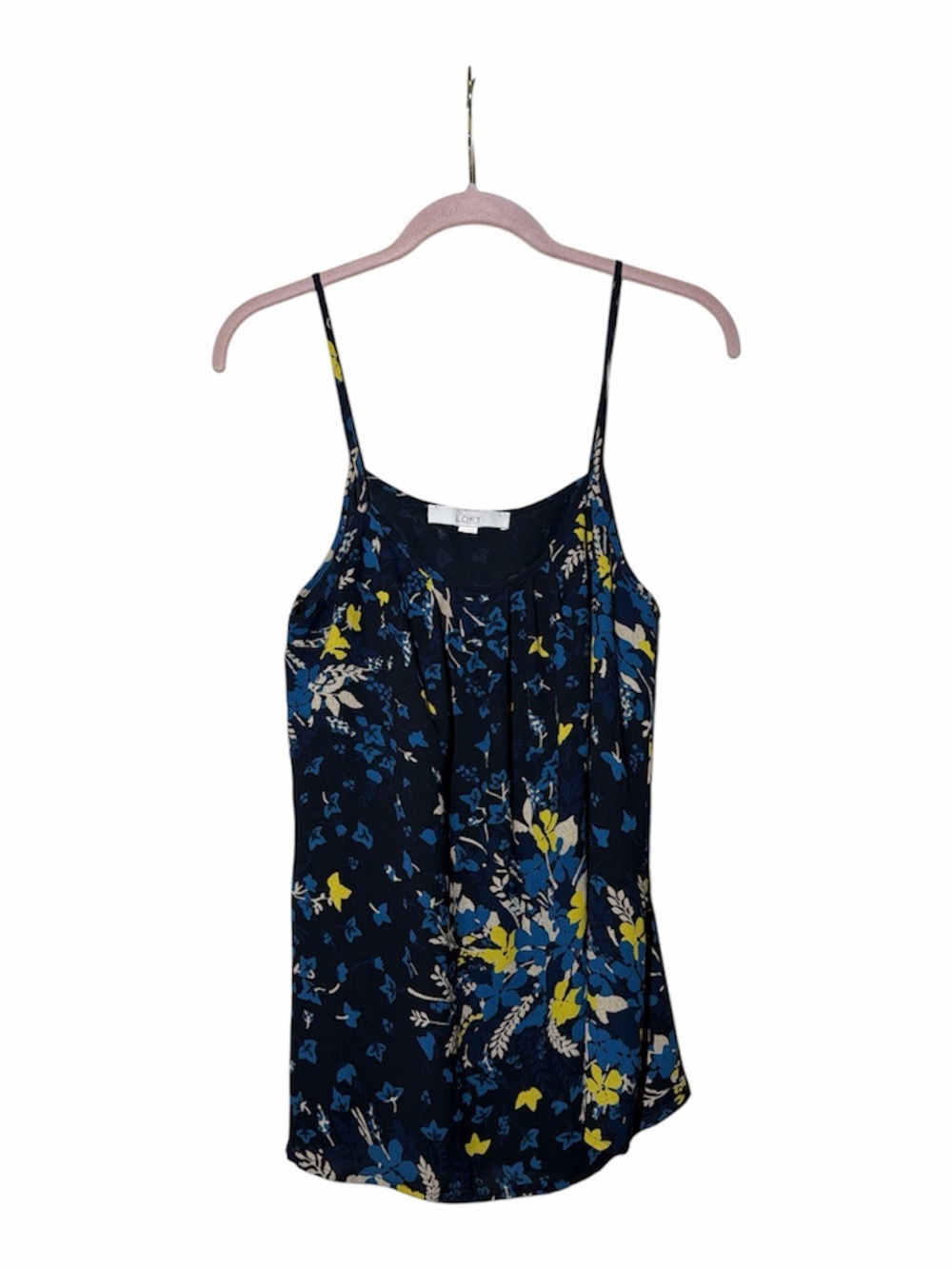 LOFT Navy Blue Floral Spaghetti Strap Cami